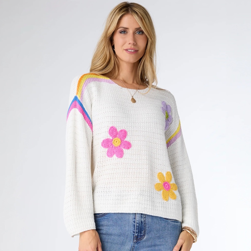 Coco + Carmen Cari Knit Flower Sweater